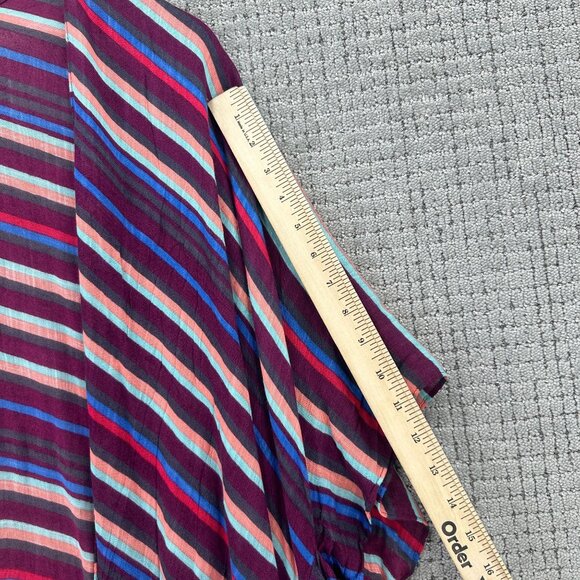 Lana Roux Womens Oversize Layering Kimono Cardigan Striped Multicolor One Size - Picture 8 of 10